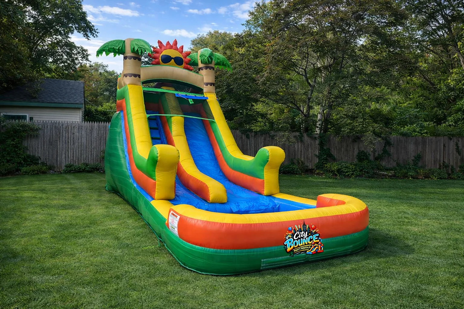 Tropical Paradise Water Slide - City Bounce Party Rentals